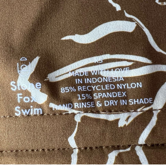 NWT Stone Fox Swim Paloma Bikini Top, Coco Fleur, size XS, Wide Cup, Adjustable - Picture 6 of 15